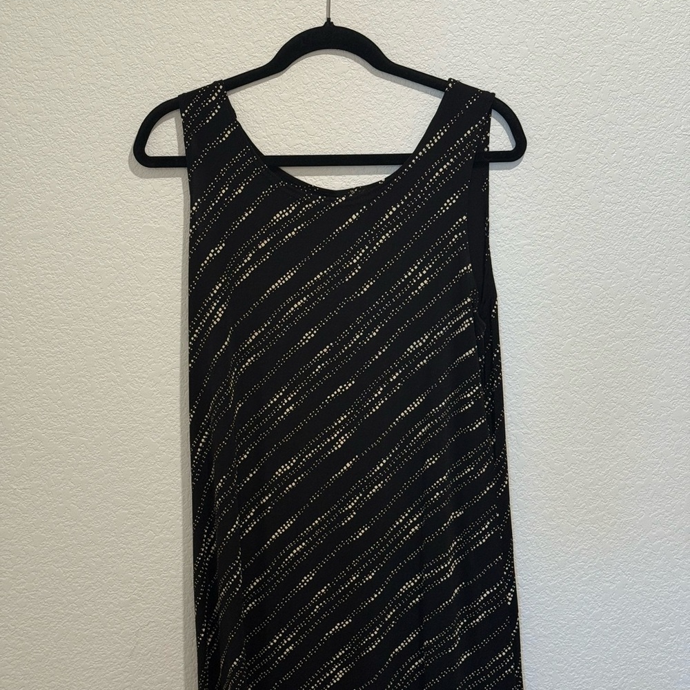Vintage Molly Malloy Asymmetrical Black Dress with Gold Accents